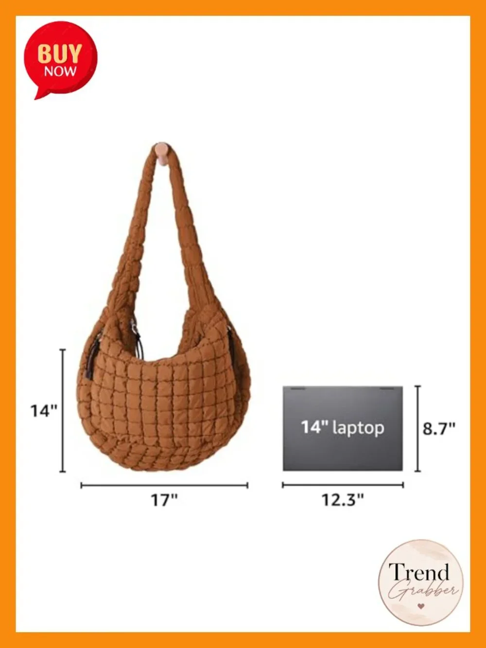 Quilted Carryall Tote Bag Crossbody Hobo Lightweight Padded Shoulder Bag